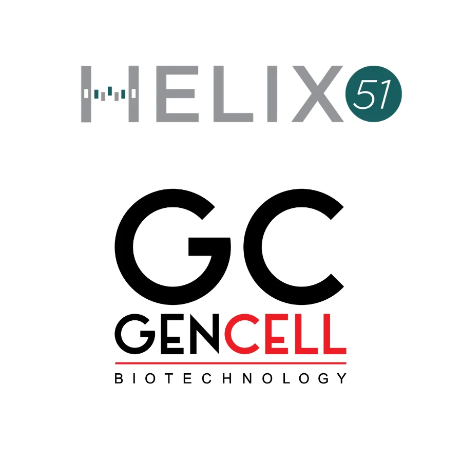 Logotipos de la incubadora Helix 51 y de Gencell Biotechnology